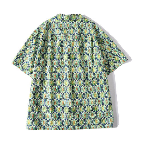 Bubble gauze printed Hawaiian Cuban collar short sleeved shirt for men eprolo