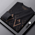 A sophisticated jacquard turtleneck sweater designed for the discerning man. The textured knit pattern delivers visual interest while the high collar offers practical warmth LittleYogaSocks