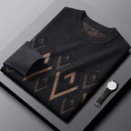 A sophisticated jacquard turtleneck sweater designed for the discerning man. The textured knit pattern delivers visual interest while the high collar offers practical warmth LittleYogaSocks