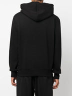 Versace Jeans Black Cotton Logo Details Hooded Sweatshirt Versace Jeans
