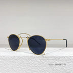 Brand Design Fashion Round Metal Sunglasses Retro Ladies Glasses Classic Luxury Driving Oval Travel Eyewear With Chain eprolo