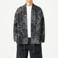 Style Loose Fit Denim Jacket with Dragon Robe Print for Men eprolo