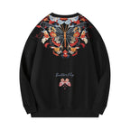Autumn Zhuangzhou Mengdie embroidery printed round neck longsleeved T shirt trendy retro sports pullover sweatshirt for men eprolo