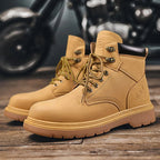 Work Security Black Boots Safety Shoe Classic Biker Ankle Footwear Fashion Non-slip Classic High Top Round Toe Wild Men's Shoes eprolo