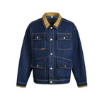 Multi pocket washed denim jacket jacket for men eprolo