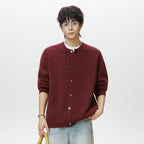 Loose twisted flower round neck sweater for men eprolo