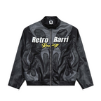 American style high street splicing flame letter embroidery leather jacket jacket men motorcycle jacket PU leather baseball eprolo