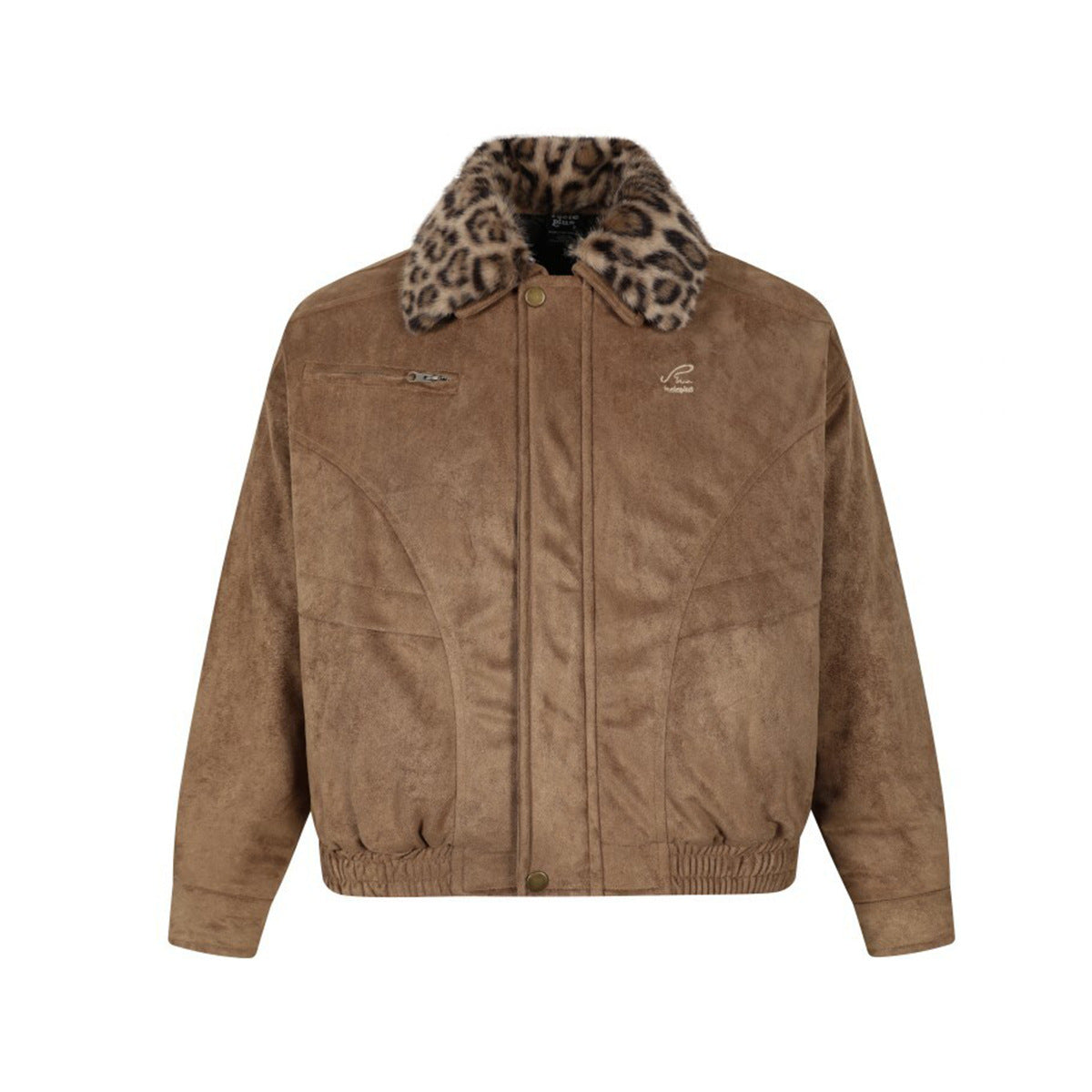 Leopard suede jacket with cotton jacket for men eprolo