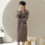 Winter Sleeping Robe for Men, Thickened and Warm, Medium to Long Robe for Men eprolo