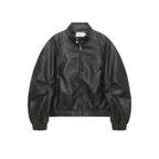 Street Retro Biker Leather Jacket for Men,  Loose Fit with Crinkled Sleeve Design eprolo