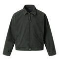 Retro Harrington Short Zip-Up Notch Lapel Casual Personality Washed Distressed Work Jacket for Men and Women eprolo