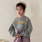 Cotton Fleece Lined Hooded Sweatshirt for Girls, Round Neck, Loose Fit, Casual Fashion for Kids Boys and Girls Style eprolo