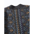 Men Vintage Jacquard Knit Taoist Robe Sweater Cardigan Sweatercoat Japanese Streetwear Loose Causal Knitted Sweater Jacket Men eprolo