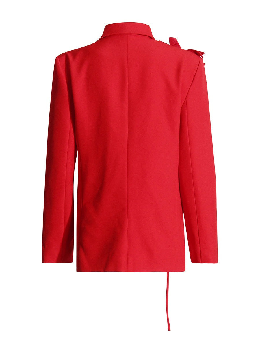 Veloria Women's Elegant V-Neck Suit Jacket with Floral Accents Discover timeless sophistication eprolo