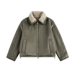 Brown lambhair coat for men eprolo