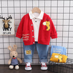 Cartoon Coat Three-piece Set 1-3 Years Old 4 Children's Clothes LittleYogaSocks