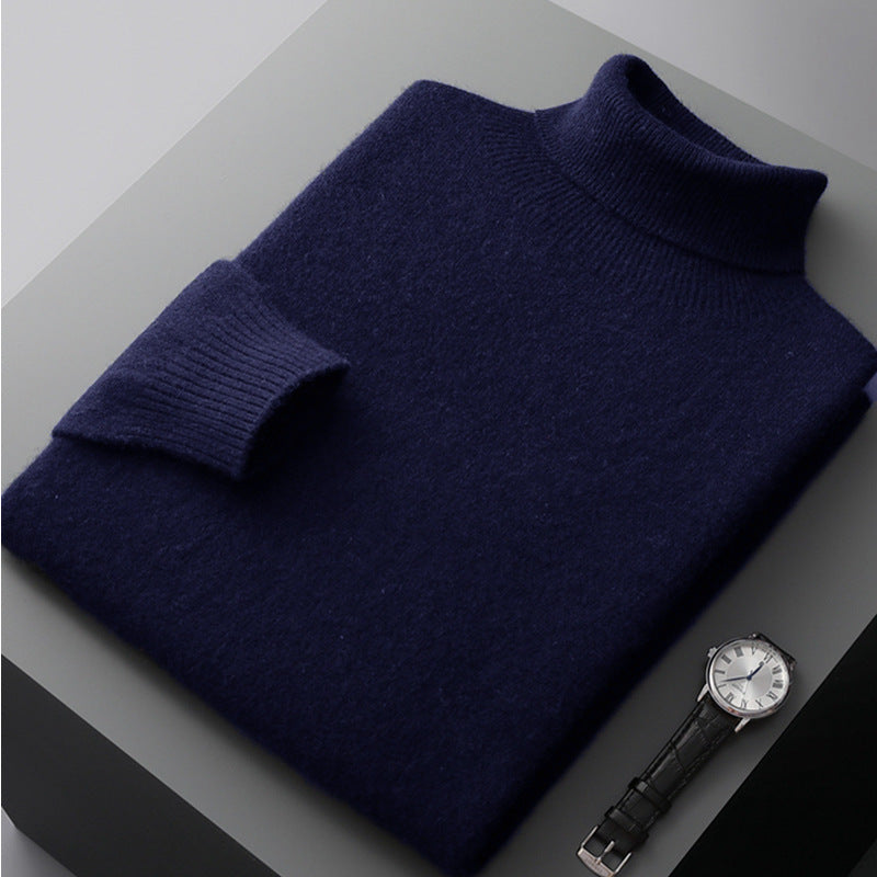 Men's high collar pullover sweater for autumn and winter, loose knit base sweater for men eprolo