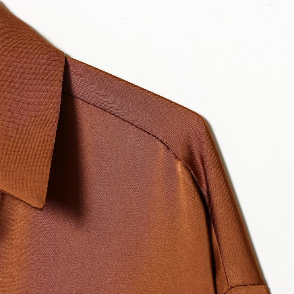 Feathered silk textured shirt eprolo