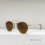 Brand Design Fashion Round Metal Sunglasses Retro Ladies Glasses Classic Luxury Driving Oval Travel Eyewear With Chain eprolo