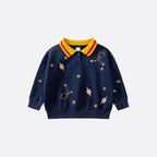 Planet embroidery children's sweater LittleYogaSocks