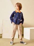 Planet embroidery children's sweater LittleYogaSocks