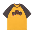 Fun Dog Applique Design Short Sleeve T-Shirt Men  Loose Fit Unisex Top eprolo