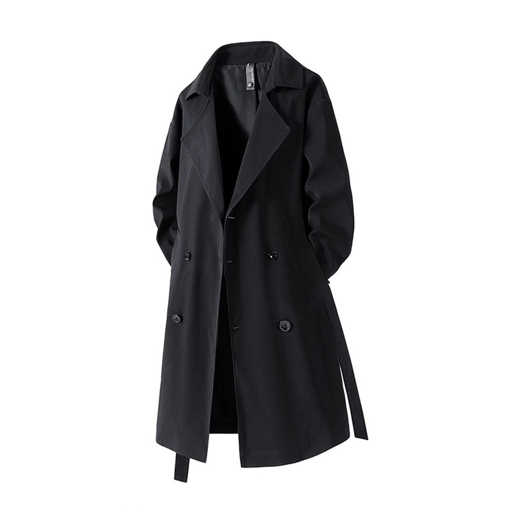 Mid-length trench coat for men casual fashionable retro knee-length overcoat eprolo