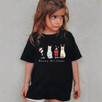 Combed Cotton New Christmas Children's Short Sleeve Girls' T-Shirt Kids Clothing Boys' Short Sleeve eprolo