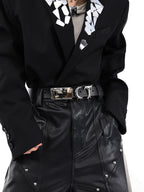 Pioneer Three-dimensional Metal Belt Irregular Stitching Design Trendy Belt Men And Women LittleYogaSocks