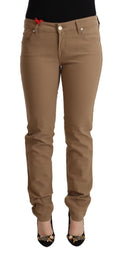 Jacob Cohen Brown Cotton Stretch Mid Waist Skinny Pants Jacob Cohen