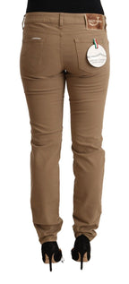 Jacob Cohen Brown Cotton Stretch Mid Waist Skinny Pants Jacob Cohen