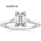 Fashion Luxury Three-Stone Diamond Ring 1 Carat Wedding Ring S925 Sterling Silver Plated 18K Gold Lab-Grown Diamond Ring for Women eprolo