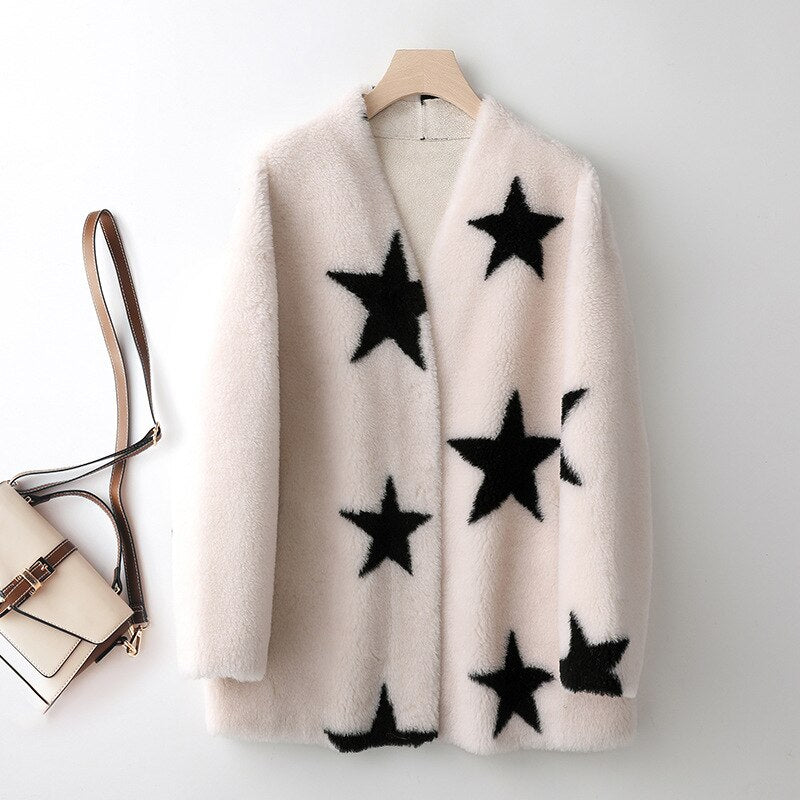 New Lamb Wool Coat Women's Fur All In One Sheep Shearling Young Grain Wool Fur Coat eprolo