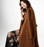 Autumn And Winter New Style Home Handmade Double-Sided Cloth Water Ripple Wool Coat Wool Cashmere Coat Women eprolo