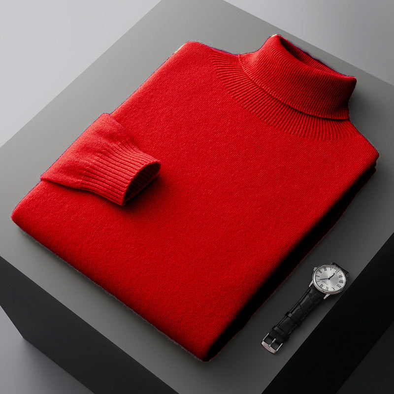 Men's high collar pullover sweater for autumn and winter, loose knit base sweater for men eprolo