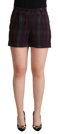 BENCIVENGA Multicolor Checkered Mid Waist Folded Hem Shorts BENCIVENGA