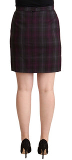 BENCIVENGA Multicolor Checkered Ruffle High Waist Mini Skirt BENCIVENGA