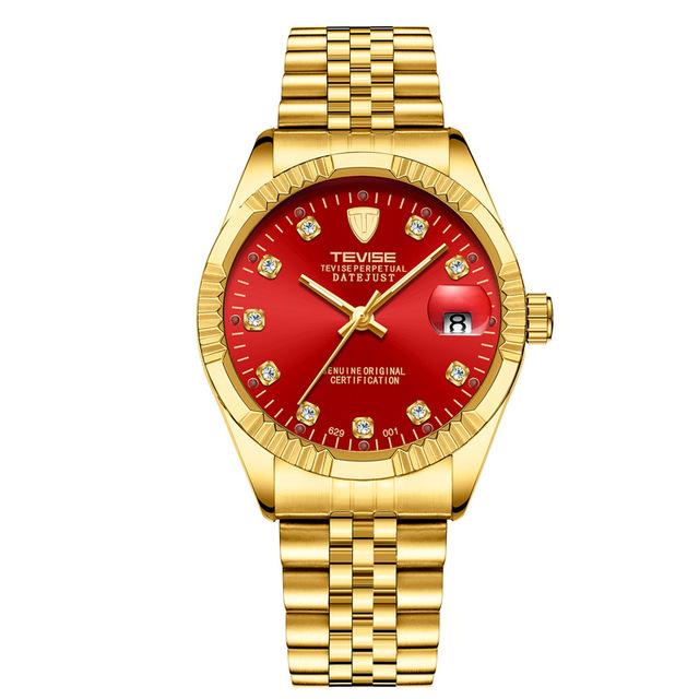 TEVISE Brand Luxury Men Automatic Watch Man Tourbillon Mechanical Watches Movement Gold Clock eprolo
