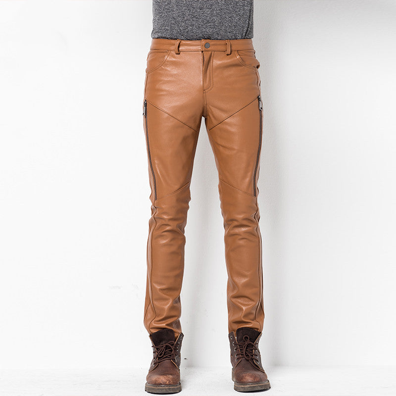 Leather Pants Men Winter Slim Korean Version VELORIA - Thread of Generations