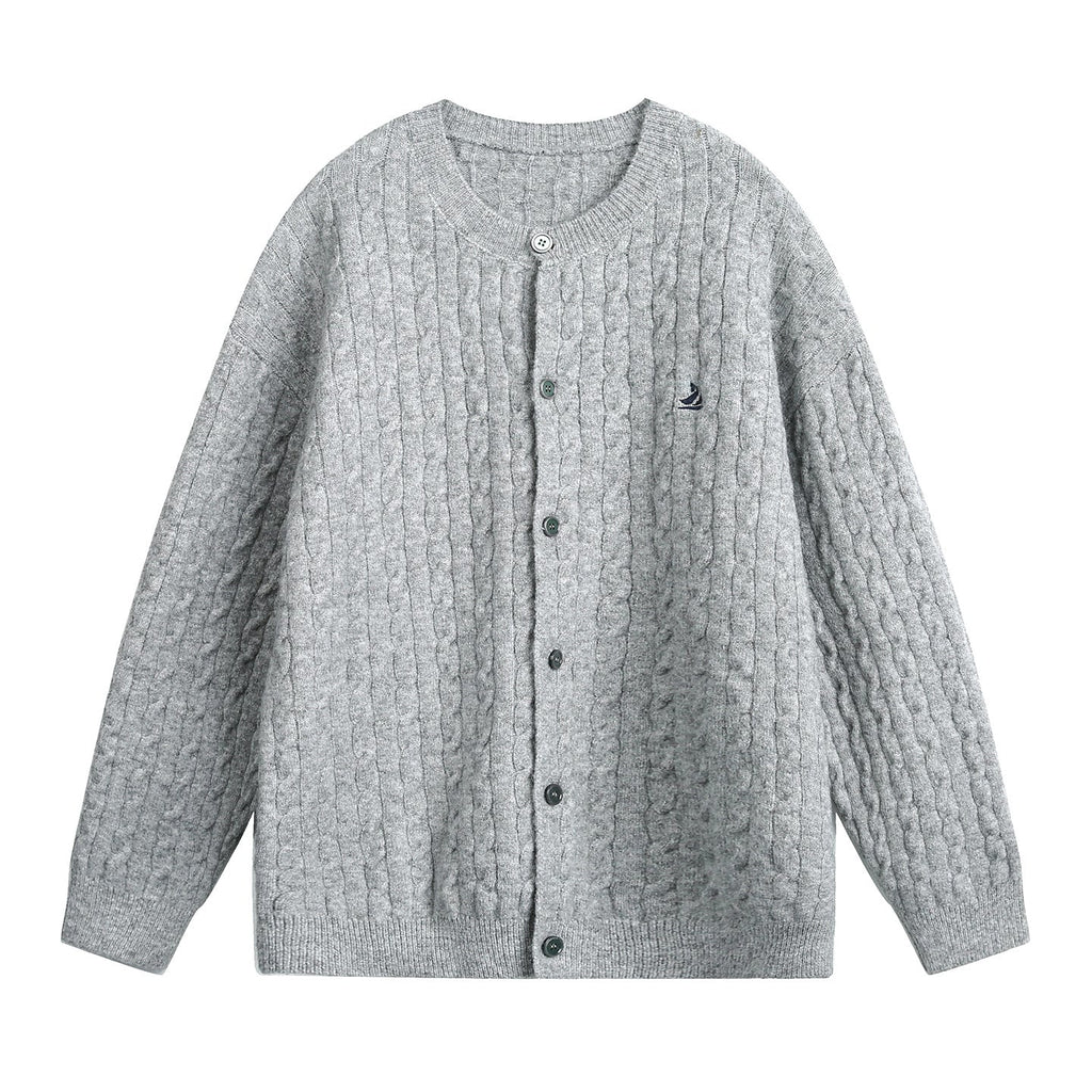 Loose twisted flower round neck sweater for men eprolo