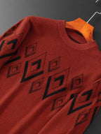 A sophisticated jacquard turtleneck sweater designed for the discerning man. The textured knit pattern delivers visual interest while the high collar offers practical warmth LittleYogaSocks