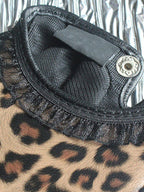 Fashion Women's Short Leather Gloves Lace Edge Leopard Sheepskin Gloves Clothing Accessories Autumn New eprolo