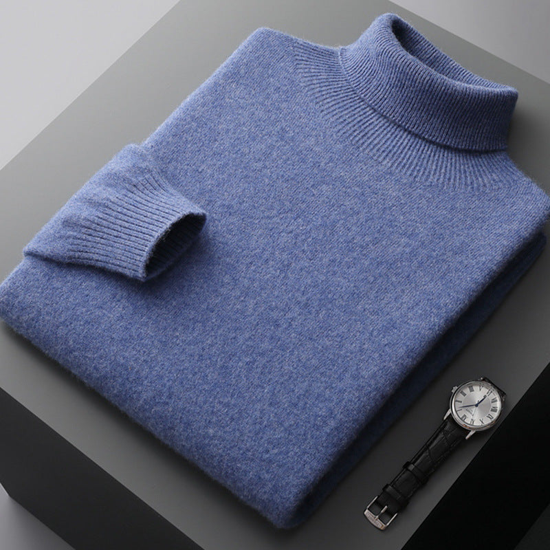 Men's high collar pullover sweater for autumn and winter, loose knit base sweater for men eprolo