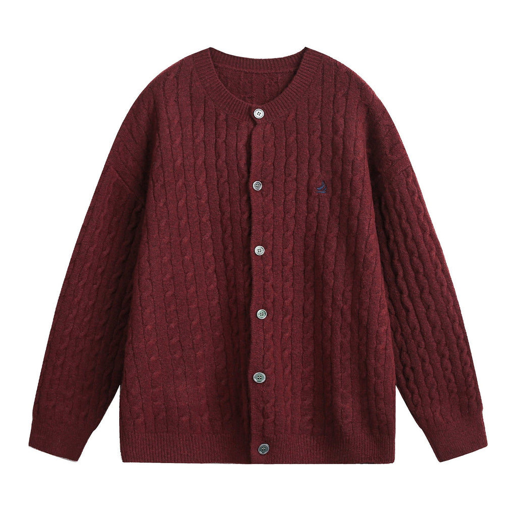 Loose twisted flower round neck sweater for men eprolo