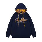 Checkered embroidery hooded sweatshirt for men and women eprolo