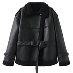 Reversible Faux Fur Coat with Lapel Warm Winter Outerwear for Women eprolo