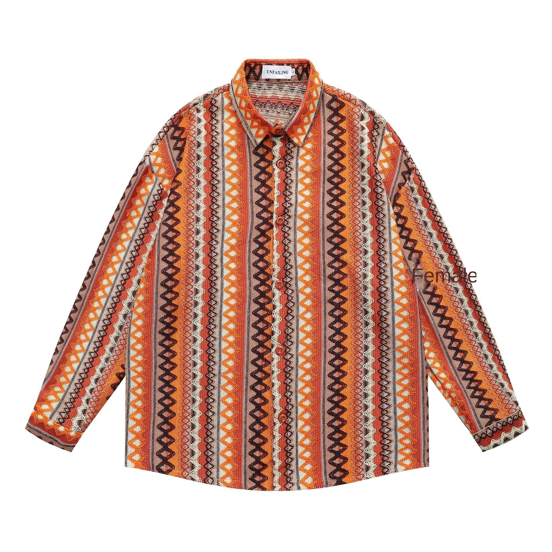 Ethnic Hollow-out Long-sleeved Shirt for Men and Women eprolo