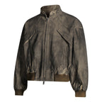 Style Streetwear Retro Tie-Dye Jacket for Men, Stand-Up Collar Pilot Jacket, High-End Edgy Short Coat eprolo