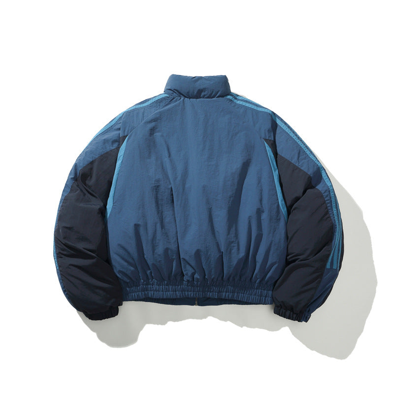 Street Style Color-blocked Cotton Coat for Men and Women, Winter Casual Thick Warm Puffer Jacket, Couple's Cotton Coat Outerwear eprolo