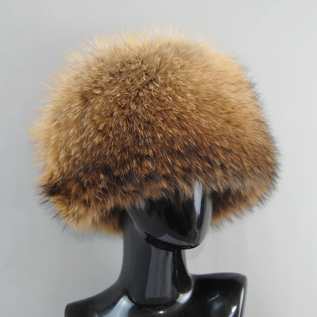Fashion Real Fur Hats Winter Hats For Women Natural Fox Fur Beanies Real Fox Bomber Hat Fluffy Popular Russian Female Round Cap eprolo